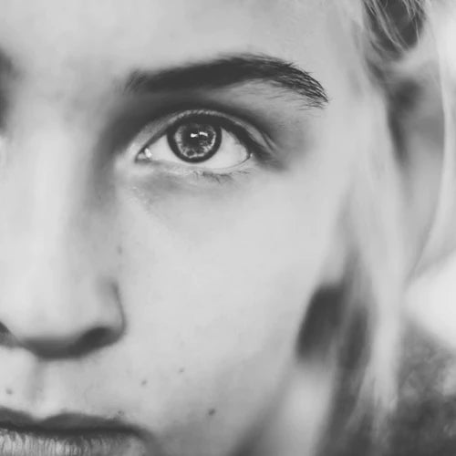 close up of woman's eye