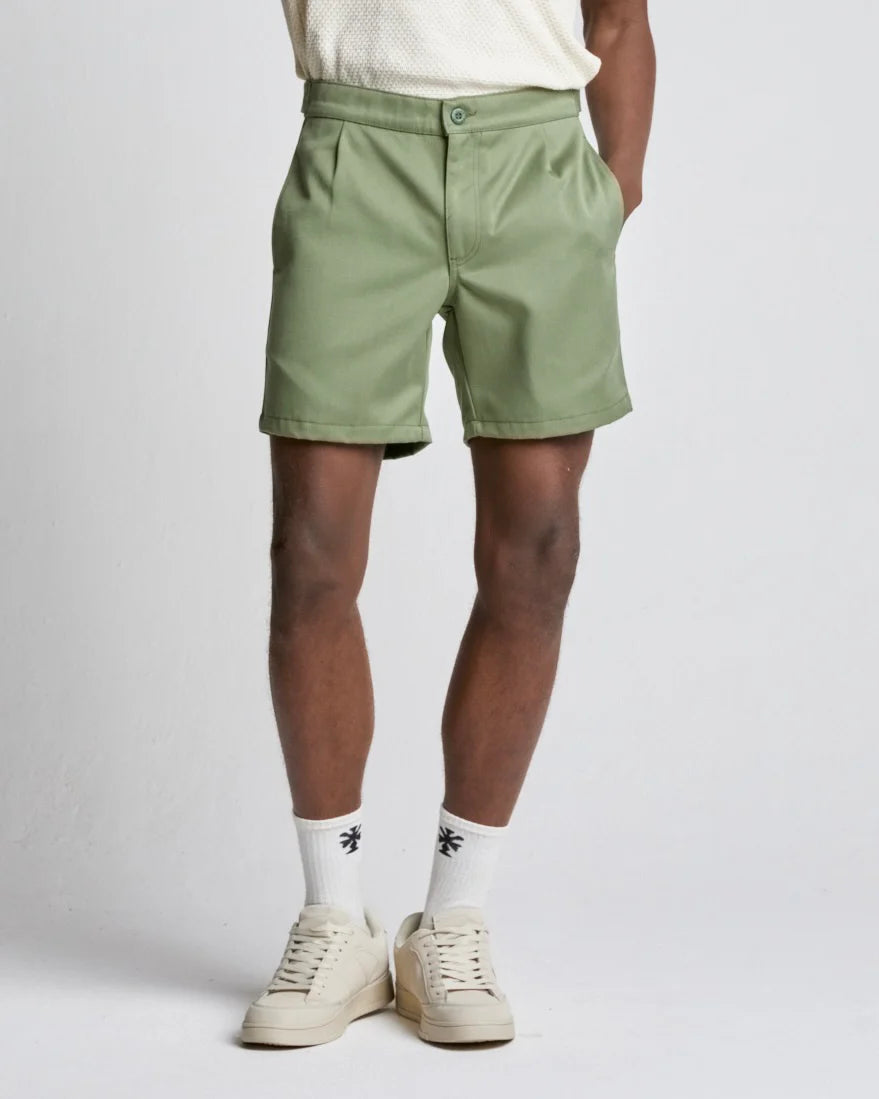 RELAXED COTTON SHORT - OLIVINE