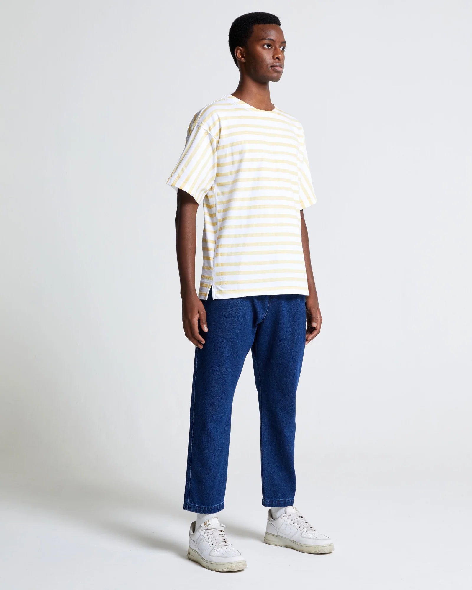 THE BOX TEE - STRAW STRIPES