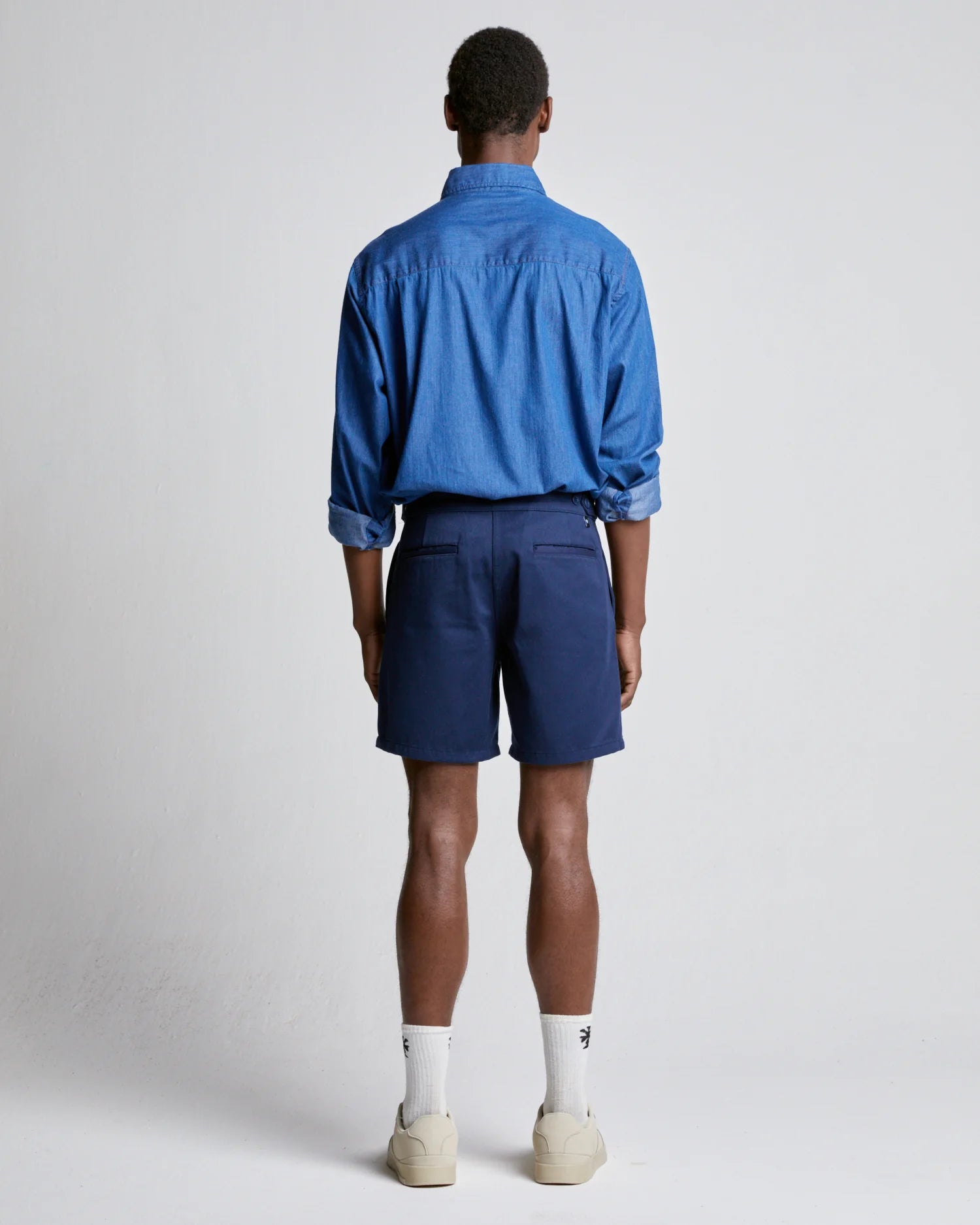 RELAXED COTTON SHORT - NAVY