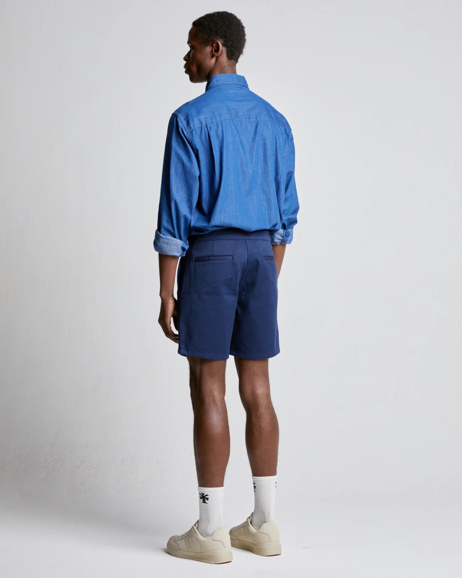 RELAXED COTTON SHORT - NAVY