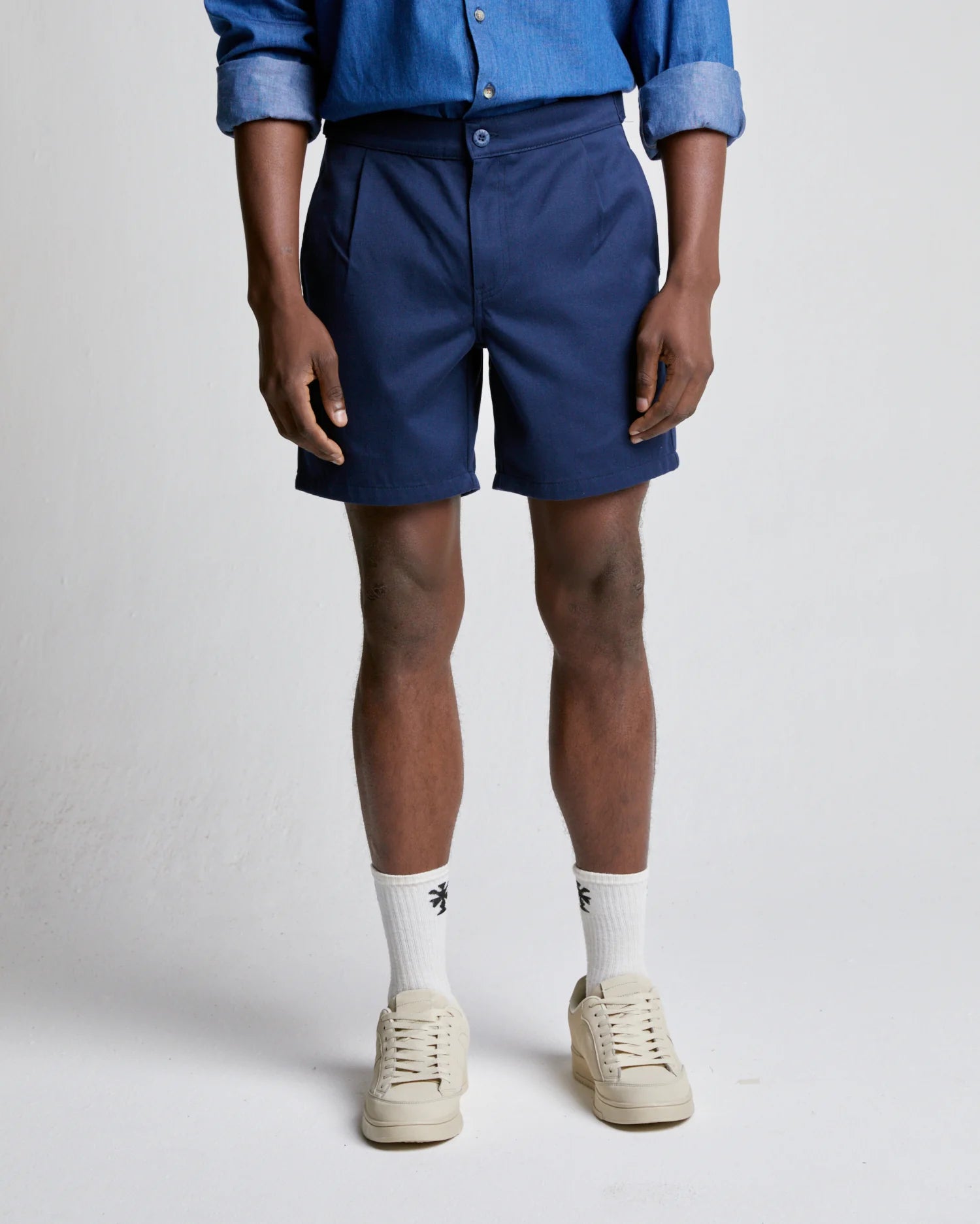 RELAXED COTTON SHORT - NAVY