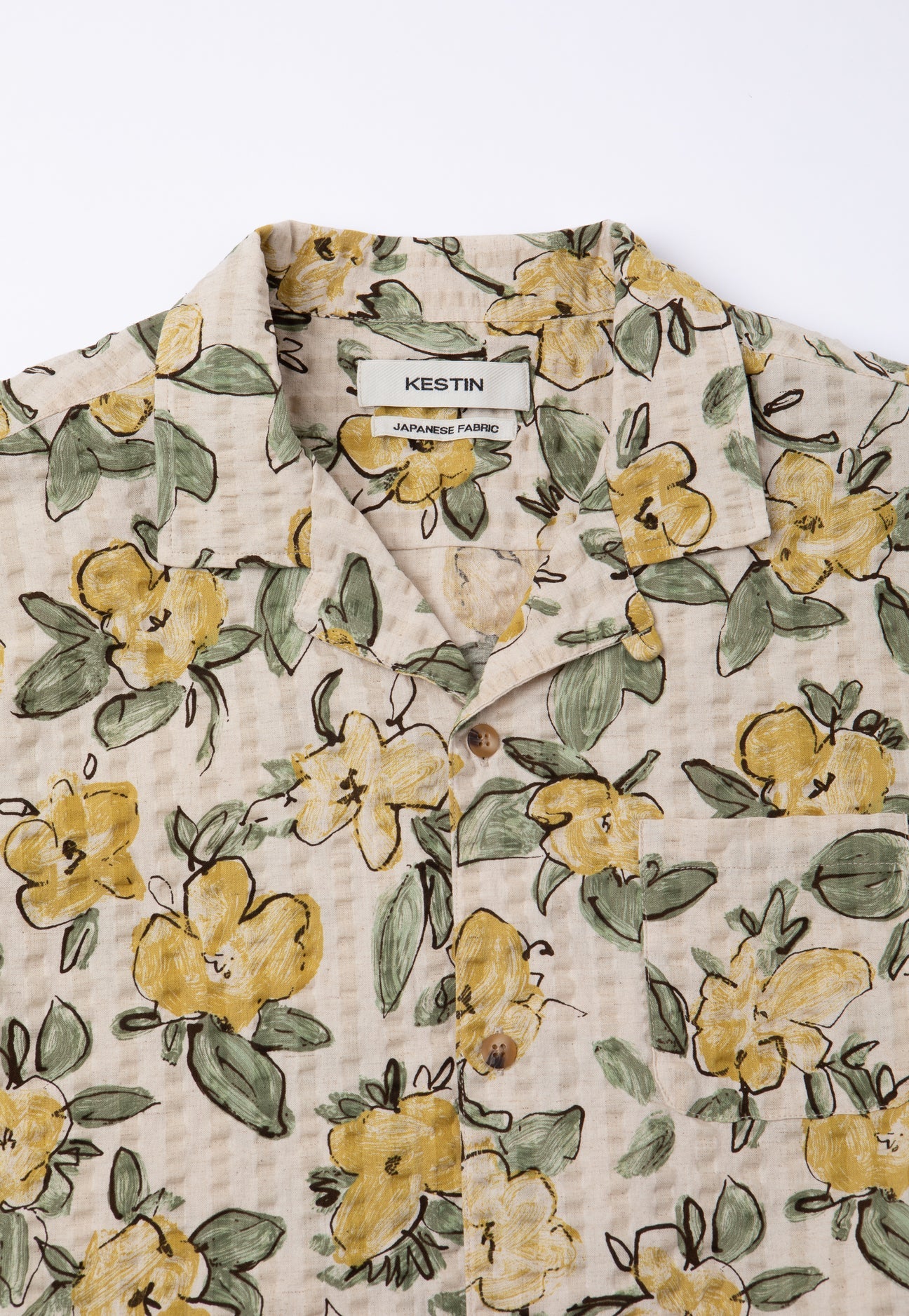 CRAMMOND SHIRT ECRU / YELLOW FLORAL SEERSUCKER