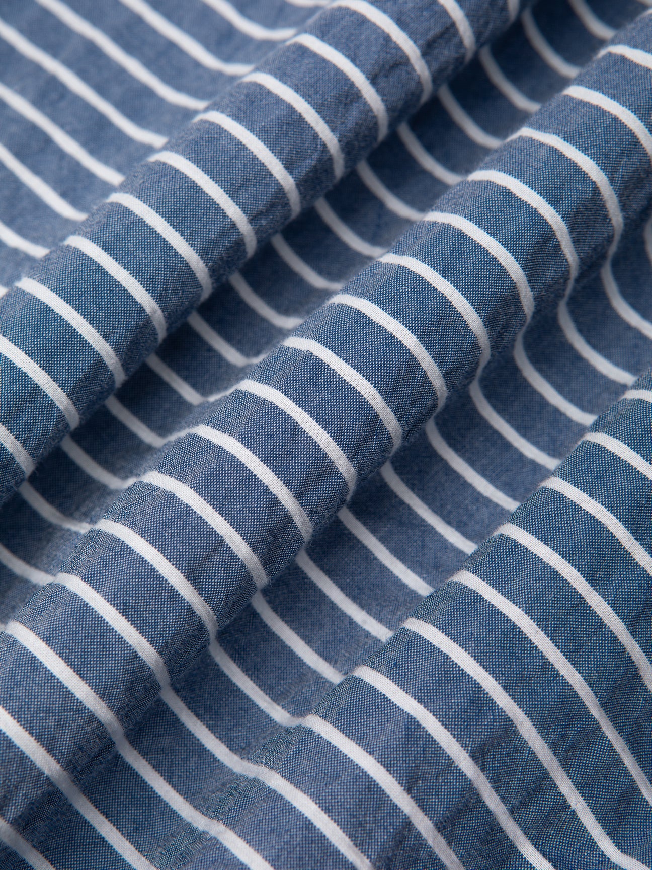 ABERLADY SHIRT - BLUE / WHITE STRIPE SEERSUCKER