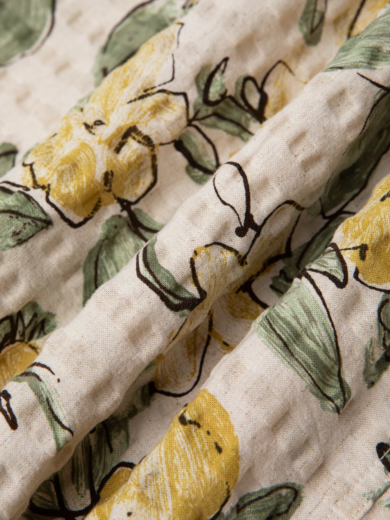 CRAMMOND SHIRT ECRU / YELLOW FLORAL SEERSUCKER