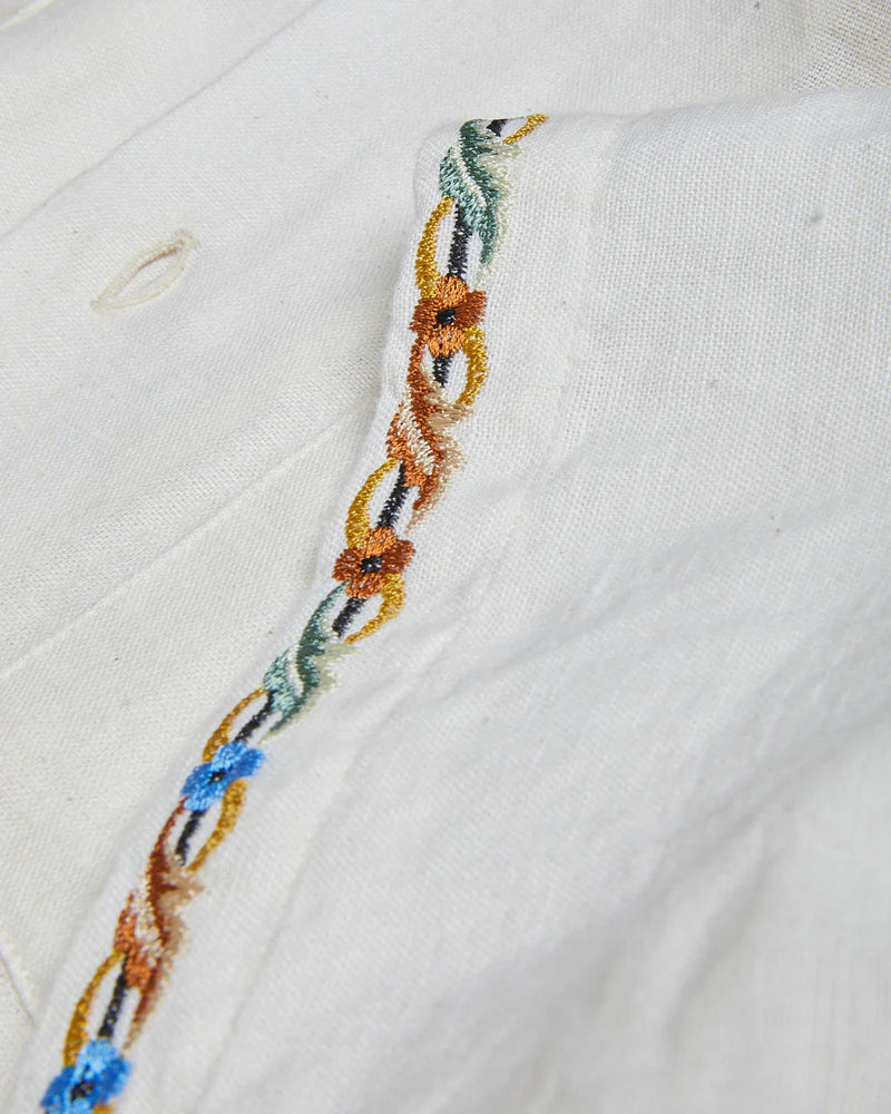 ROSE CHAIN EMBROIDERED SS SHIRT
